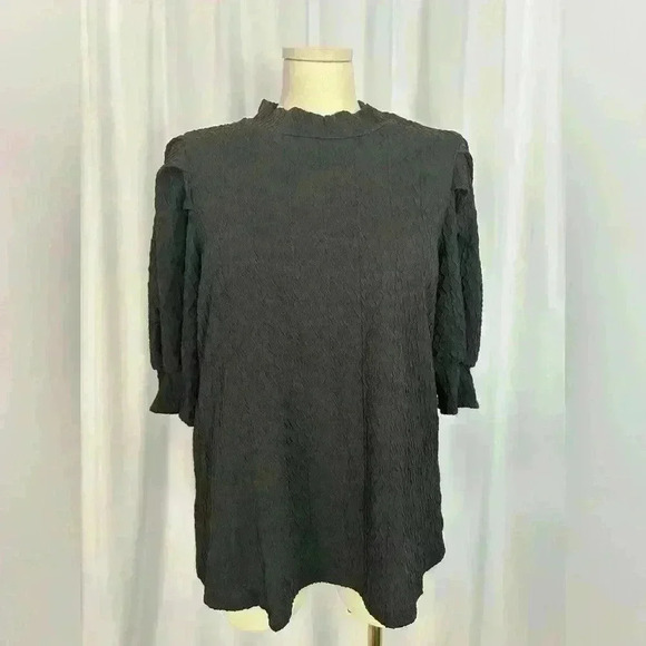 Shein Essence Plus Size Women's Elegant and Breathable Puff-sleeved top (575) - Picture 3 of 16